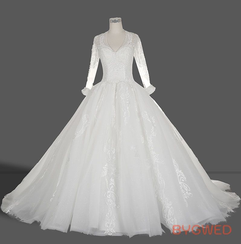 Wholesale wedding gown v-neck 29648
