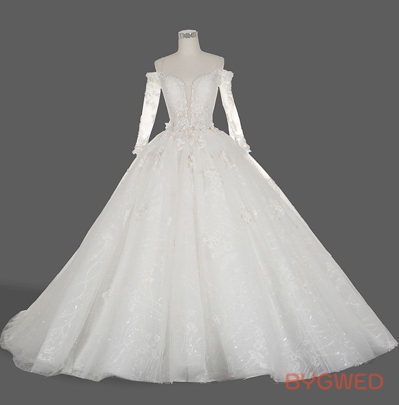 Luxury beaded princess wedding dress LI08